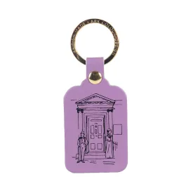Jane Austen Keyring in Lilac Leather