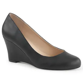 KIMBERLY-08 Pleaser Pink Label Black Faux Leather Sexy Single Soles (Fetish Footwear)
