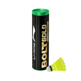 Li-Ning Bolt Gold Nylon Shuttlecock, Yellow (6 in 1)