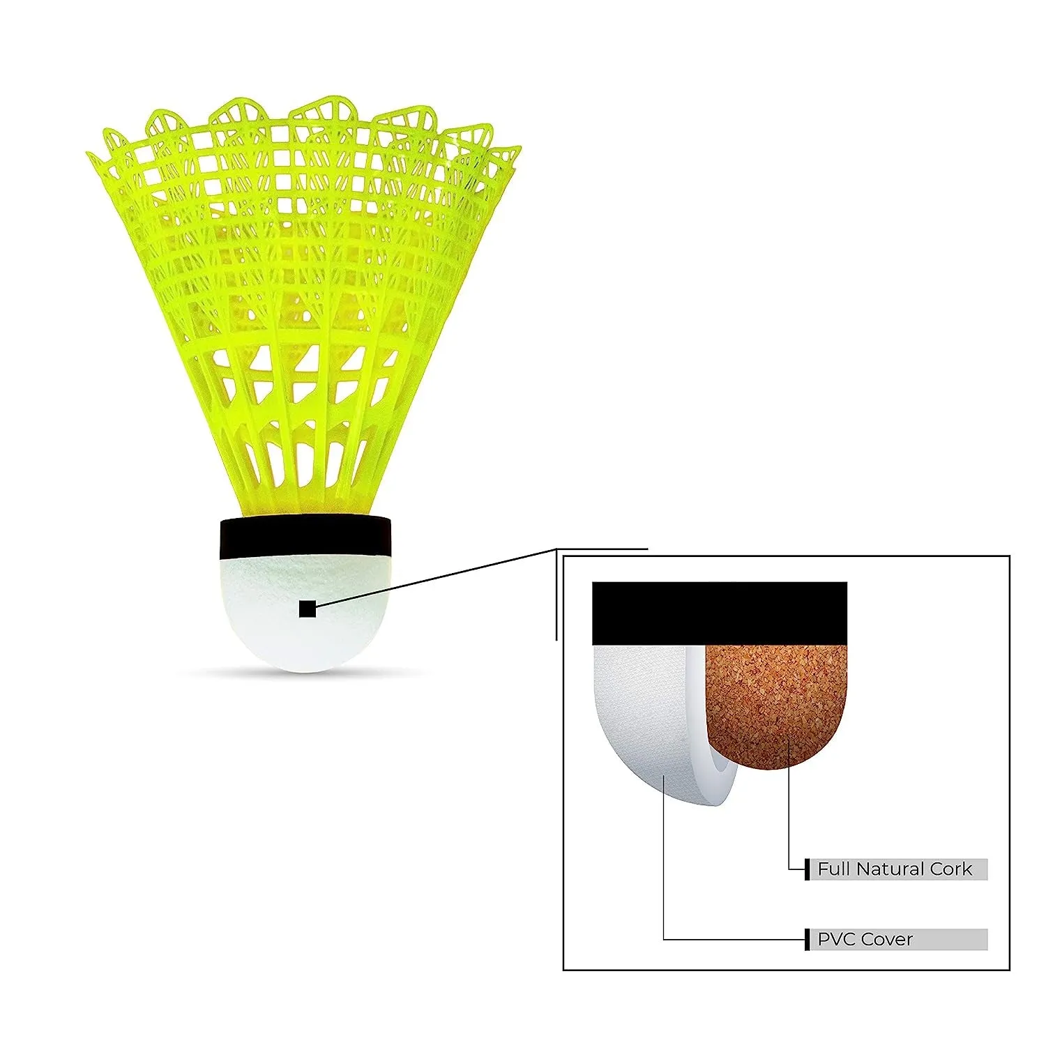 Li-Ning Bolt Gold Nylon Shuttlecock, Yellow (6 in 1)