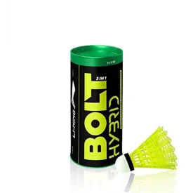 Li-Ning Bolt Hybrid Nylon Badminton Shuttlecocks, Yellow(3 in 1)