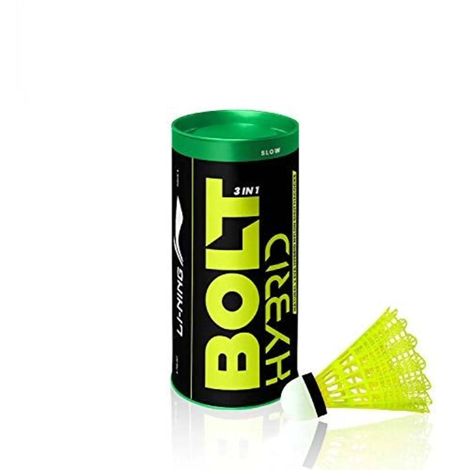 Li-Ning Bolt Hybrid Nylon Badminton Shuttlecocks, Yellow(3 in 1)