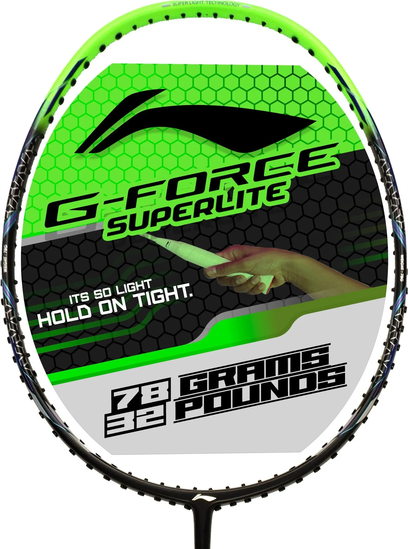 Li-Ning G-Force 3500 Superlite Unstrung Badminton Racquet (Black / Green)