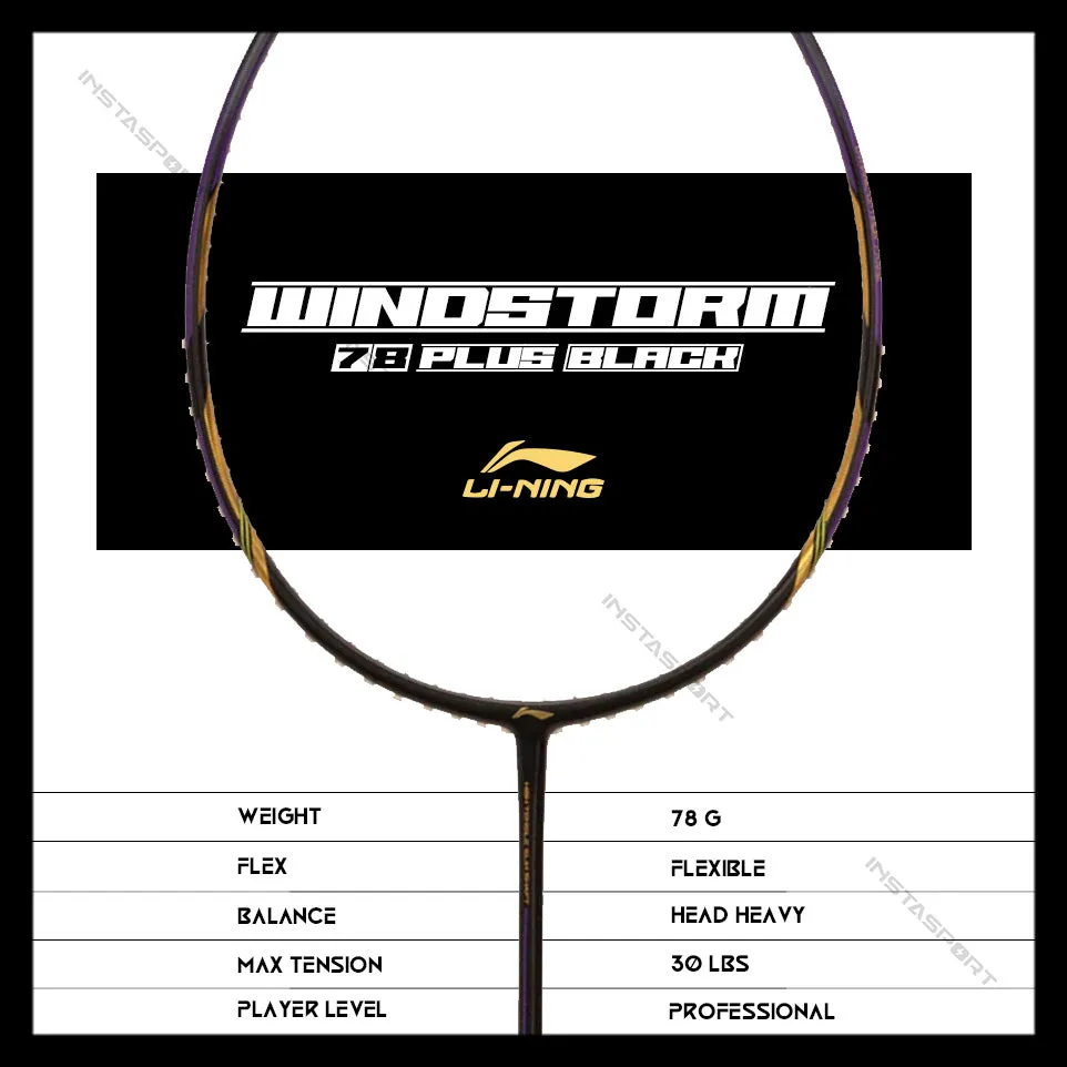 Li-Ning Windstorm 78  (Black) Badminton Racket