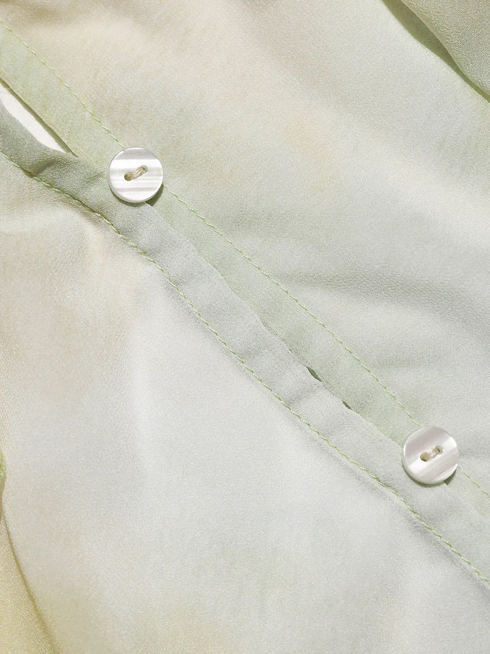 Lime Ruffle Sheer Blouse