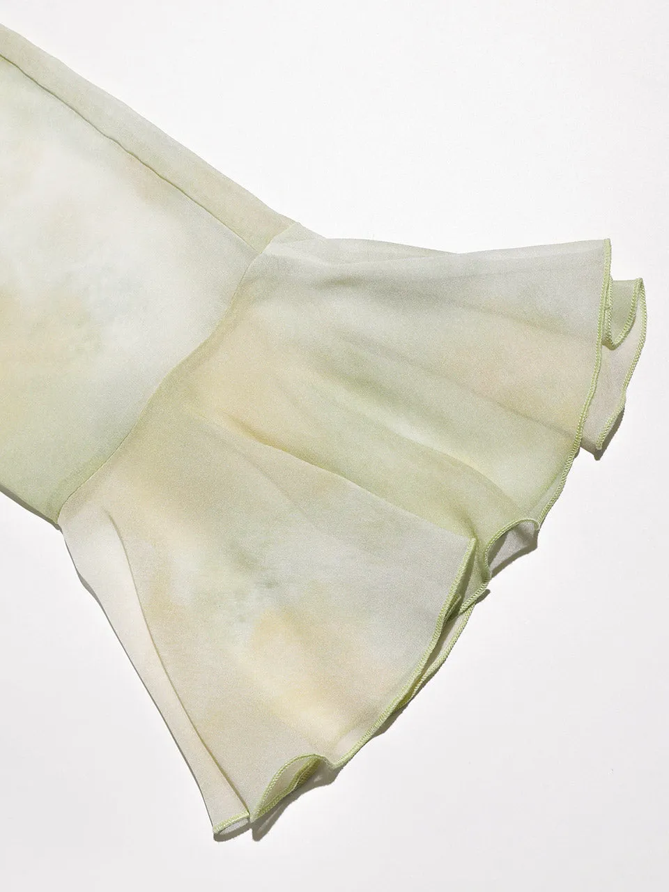Lime Ruffle Sheer Blouse