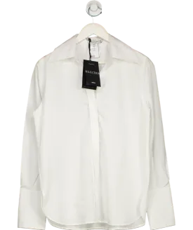 Mango Selection White Regular Cotton Lyocell Blend Shirt UK S