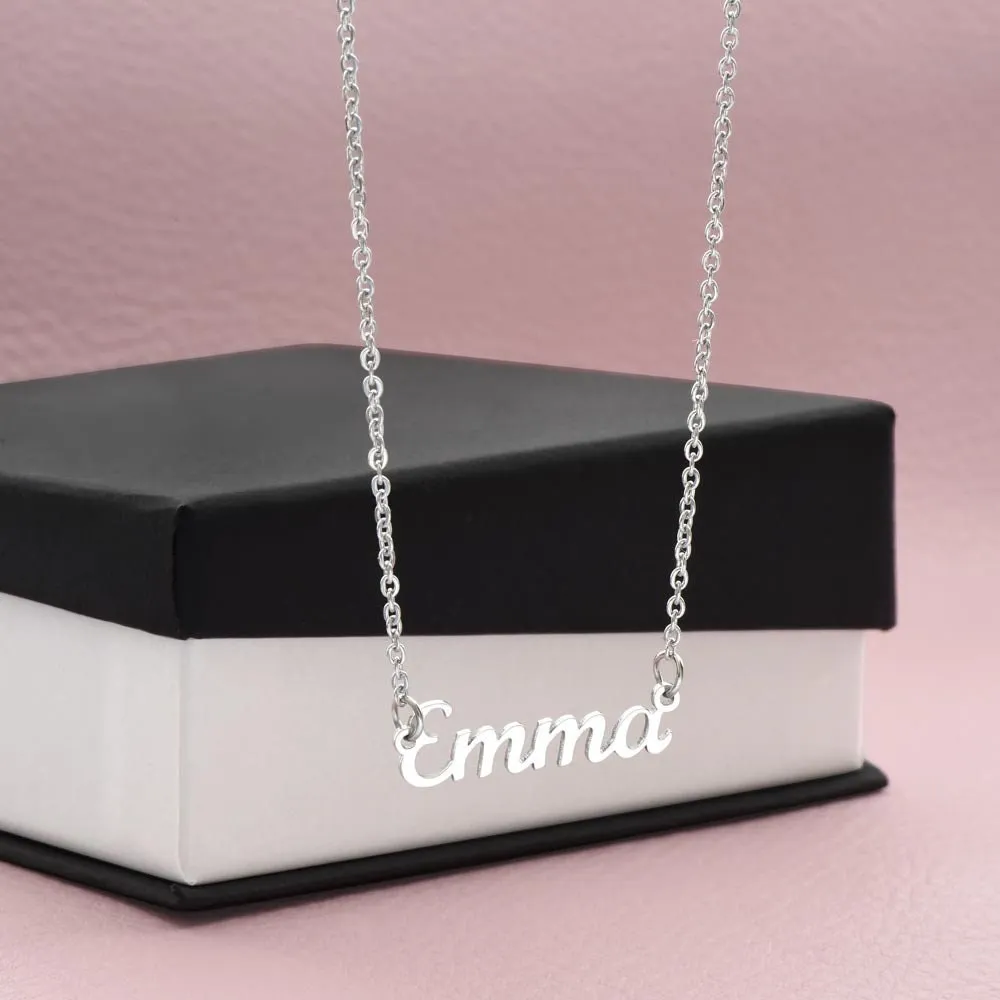 Merry Christmas Name Necklace to My Wife, Holiday Custom Minimalist Necklace with Poem for Love, Lover, Life Partner