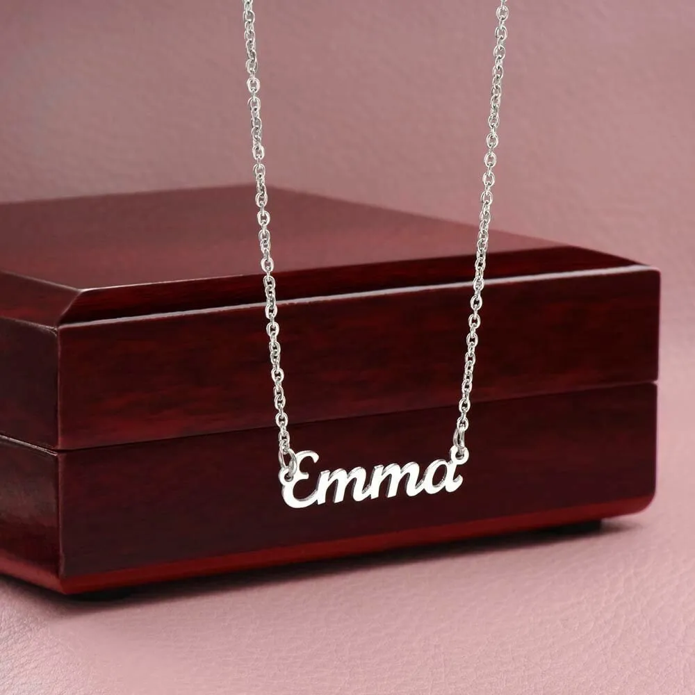 Merry Christmas Name Necklace to My Wife, Holiday Custom Minimalist Necklace with Poem for Love, Lover, Life Partner