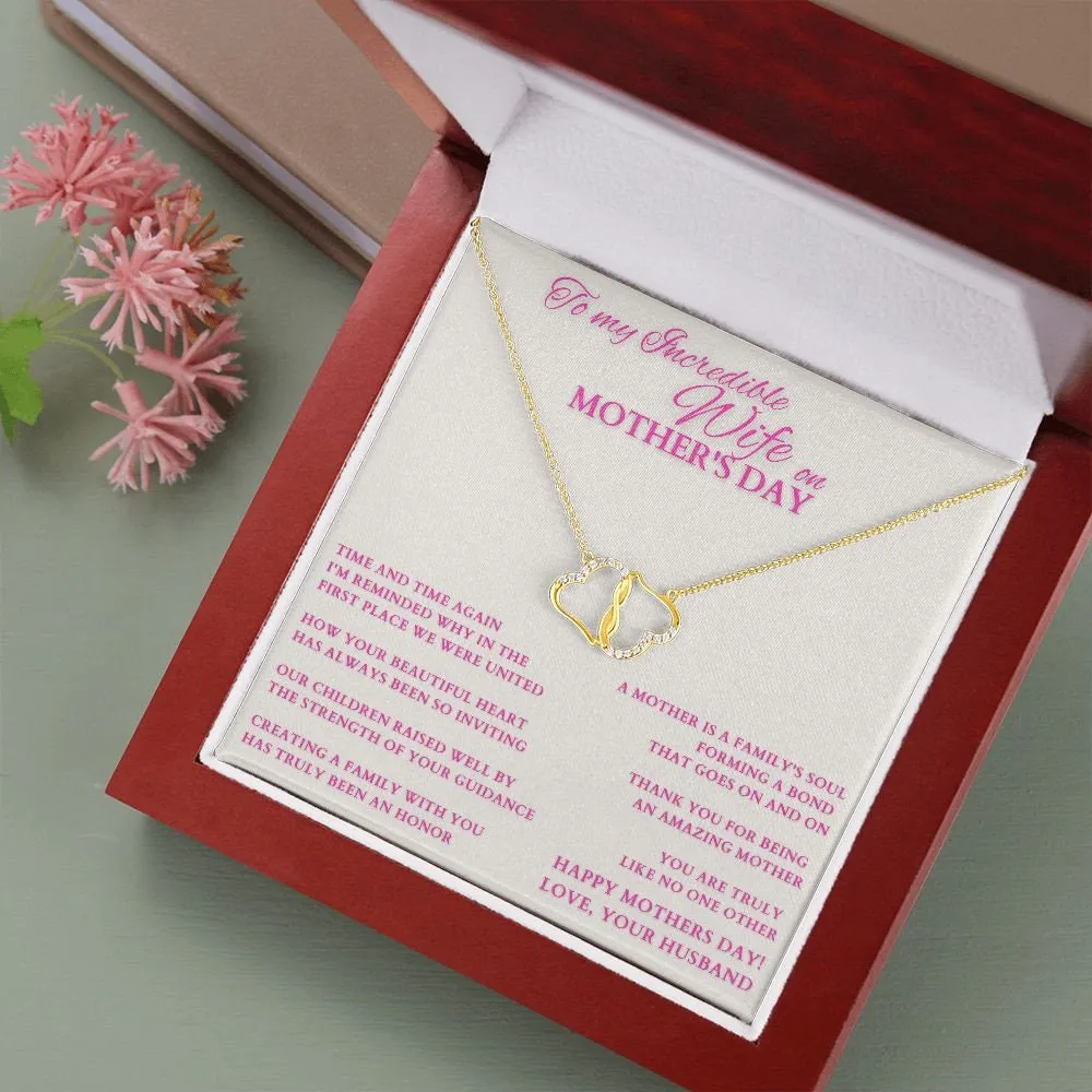 Mothers Day Gift For Wife, To Wife On Mother's Day, Mothers Day Gift, Diamond and Gold Necklace for Wife, Mom Wife Gift, Mom Gift from Dad