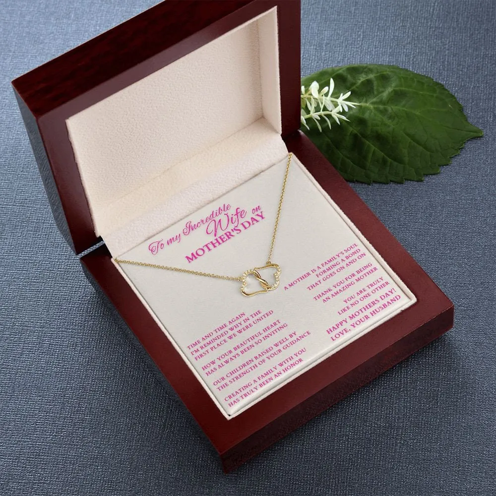 Mothers Day Gift For Wife, To Wife On Mother's Day, Mothers Day Gift, Diamond and Gold Necklace for Wife, Mom Wife Gift, Mom Gift from Dad