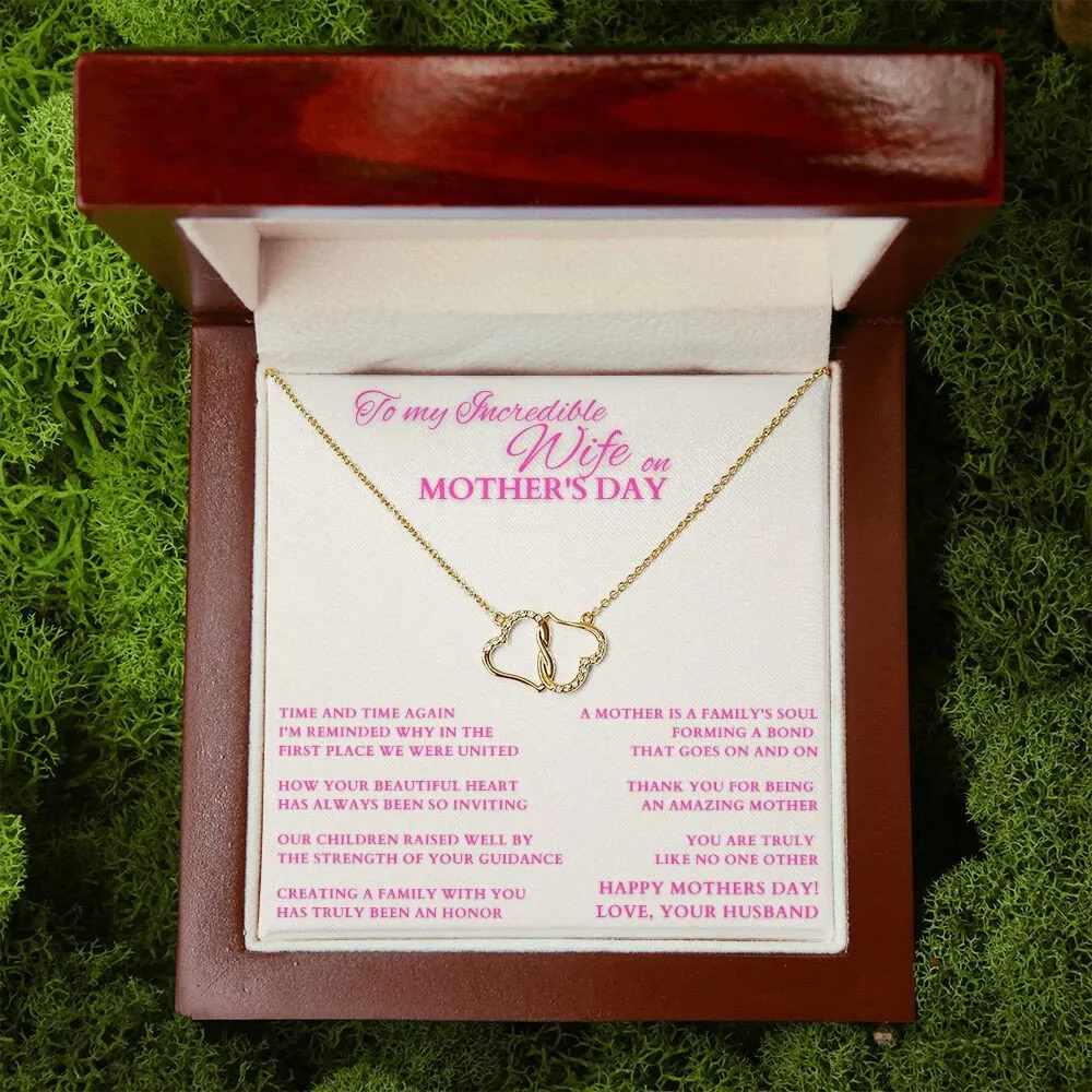 Mothers Day Gift For Wife, To Wife On Mother's Day, Mothers Day Gift, Diamond and Gold Necklace for Wife, Mom Wife Gift, Mom Gift from Dad