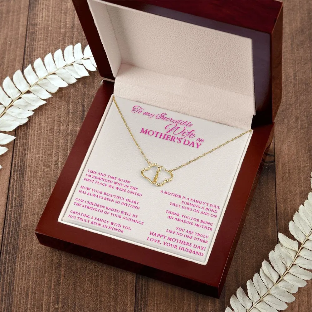 Mothers Day Gift For Wife, To Wife On Mother's Day, Mothers Day Gift, Diamond and Gold Necklace for Wife, Mom Wife Gift, Mom Gift from Dad