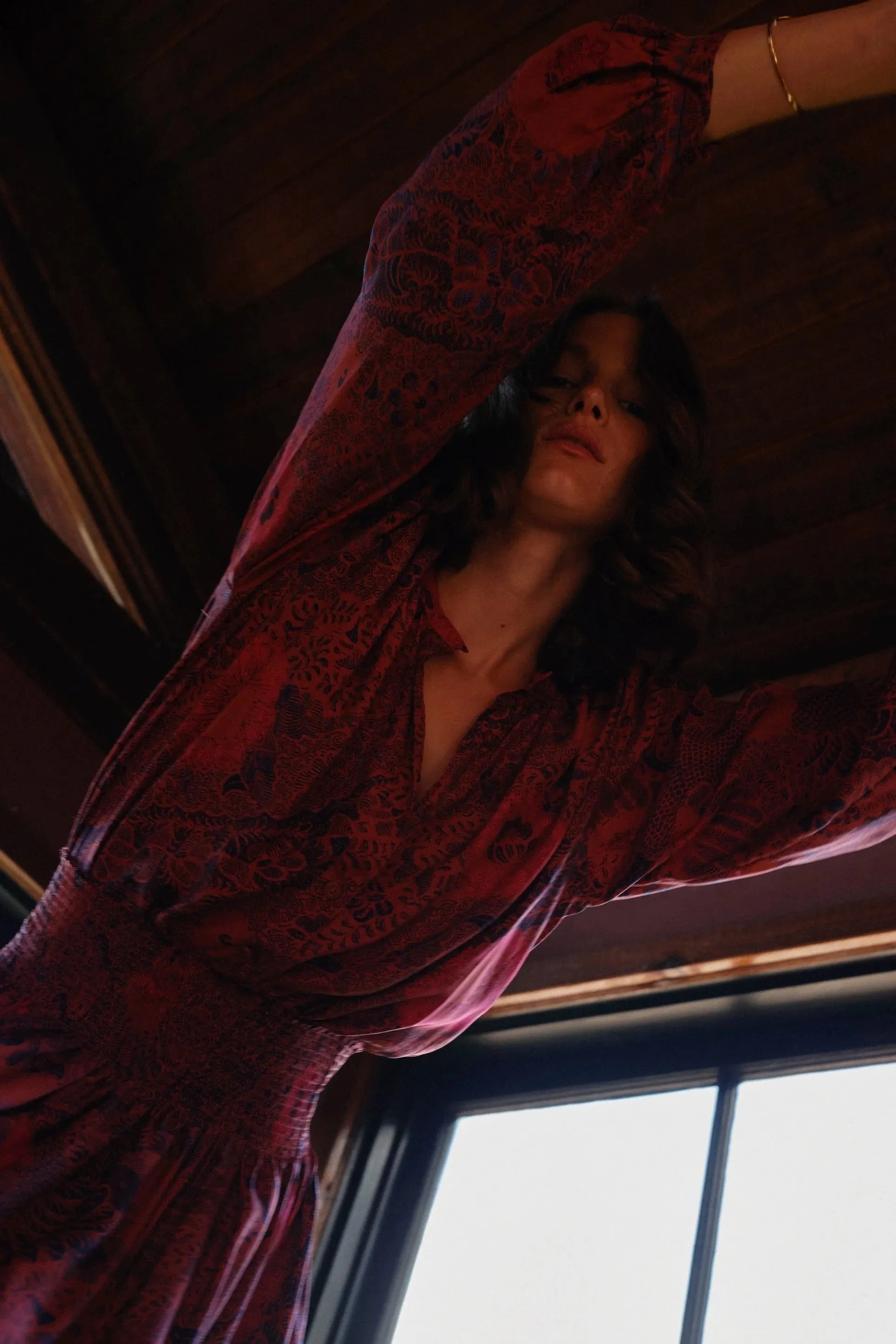 Natalie Martin Long Sleeve Shirt in Peacock Currant