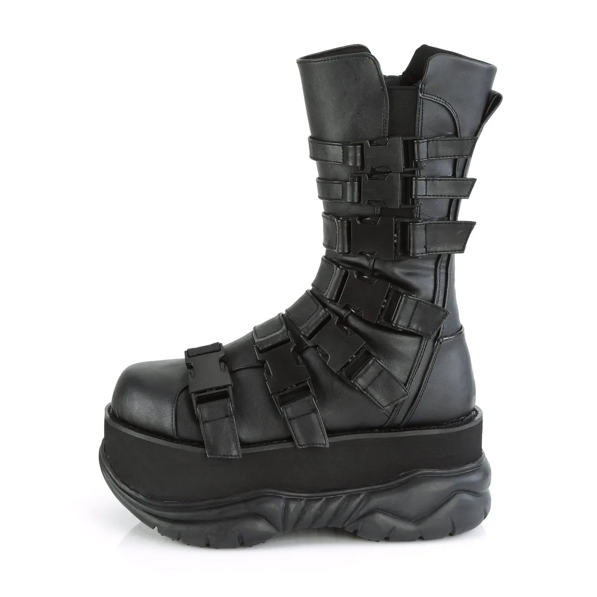 NEPTUNE-210 DemoniaCult Black Vegan Leather Sexy Unisex Platform Boots (Alternative Footwear)