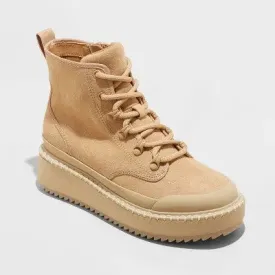 New - Universal Thread Women's Winter Platform Combat Boots Suede Wedge Heel