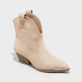 New - Women's Henley Ankle Western Boots - Universal Thread Taupe 5