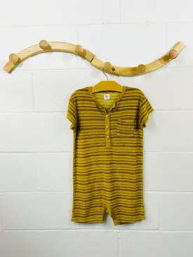 Nico Nico Yellow Striped Velour Romper, 2 years