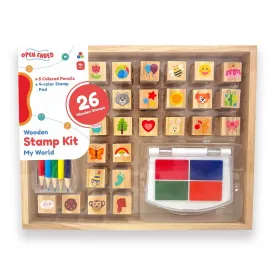 Open Ended Wooden Stamp Kit -  My World