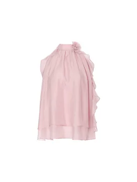 Peach Pink Halter Neck Blouse