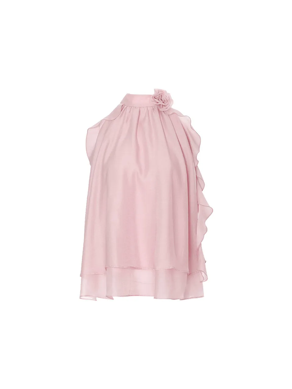 Peach Pink Halter Neck Blouse