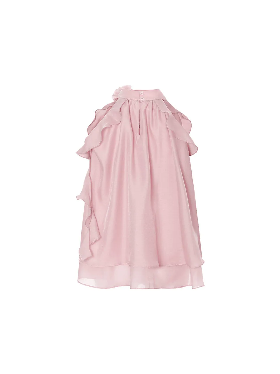 Peach Pink Halter Neck Blouse