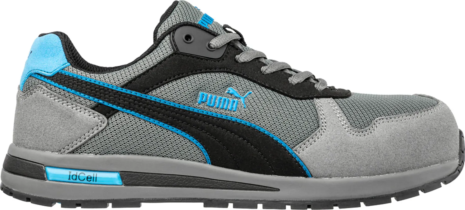 Puma Safety Mens Frontside Low Grey/Blue Mesh EH SR Work Shoes