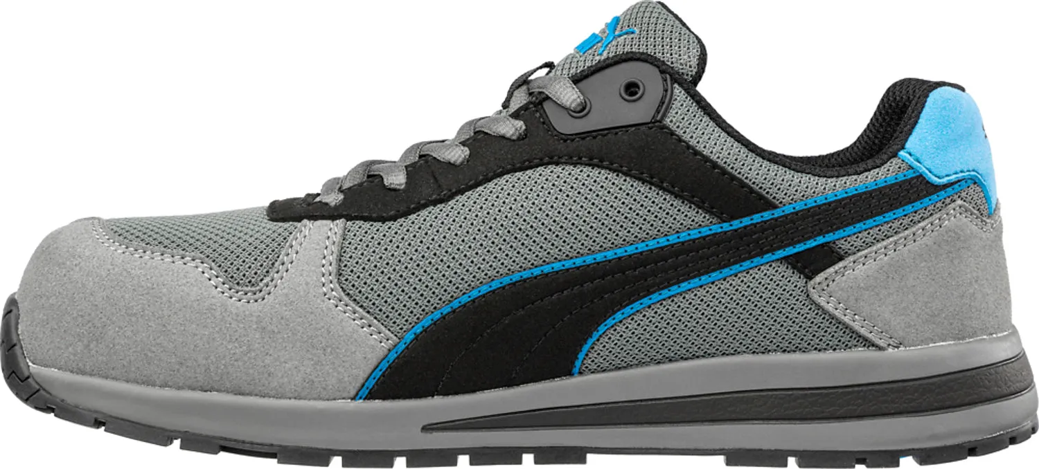 Puma Safety Mens Frontside Low Grey/Blue Mesh EH SR Work Shoes