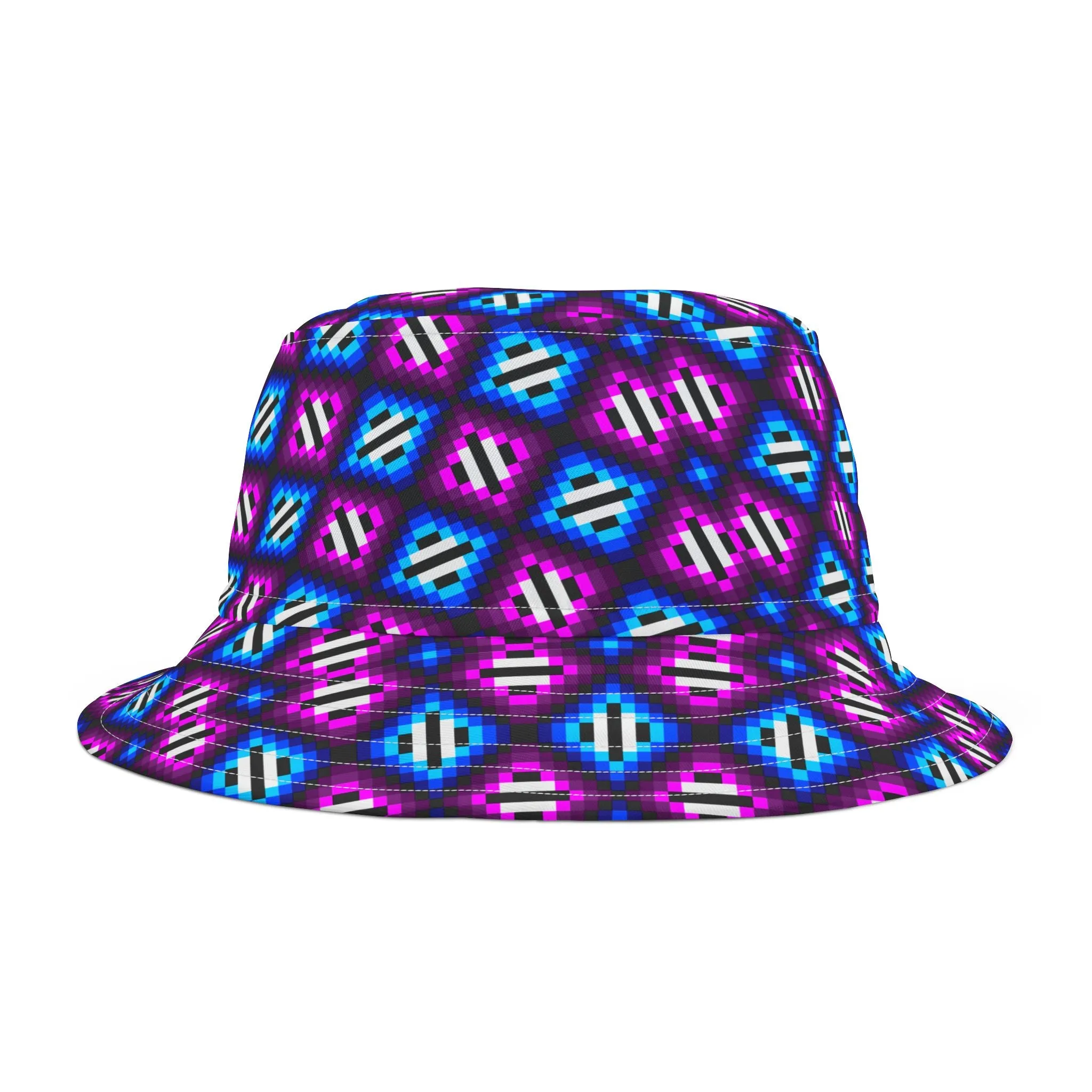 Purple  & Blue TrianglesBucket Hat (AOP)