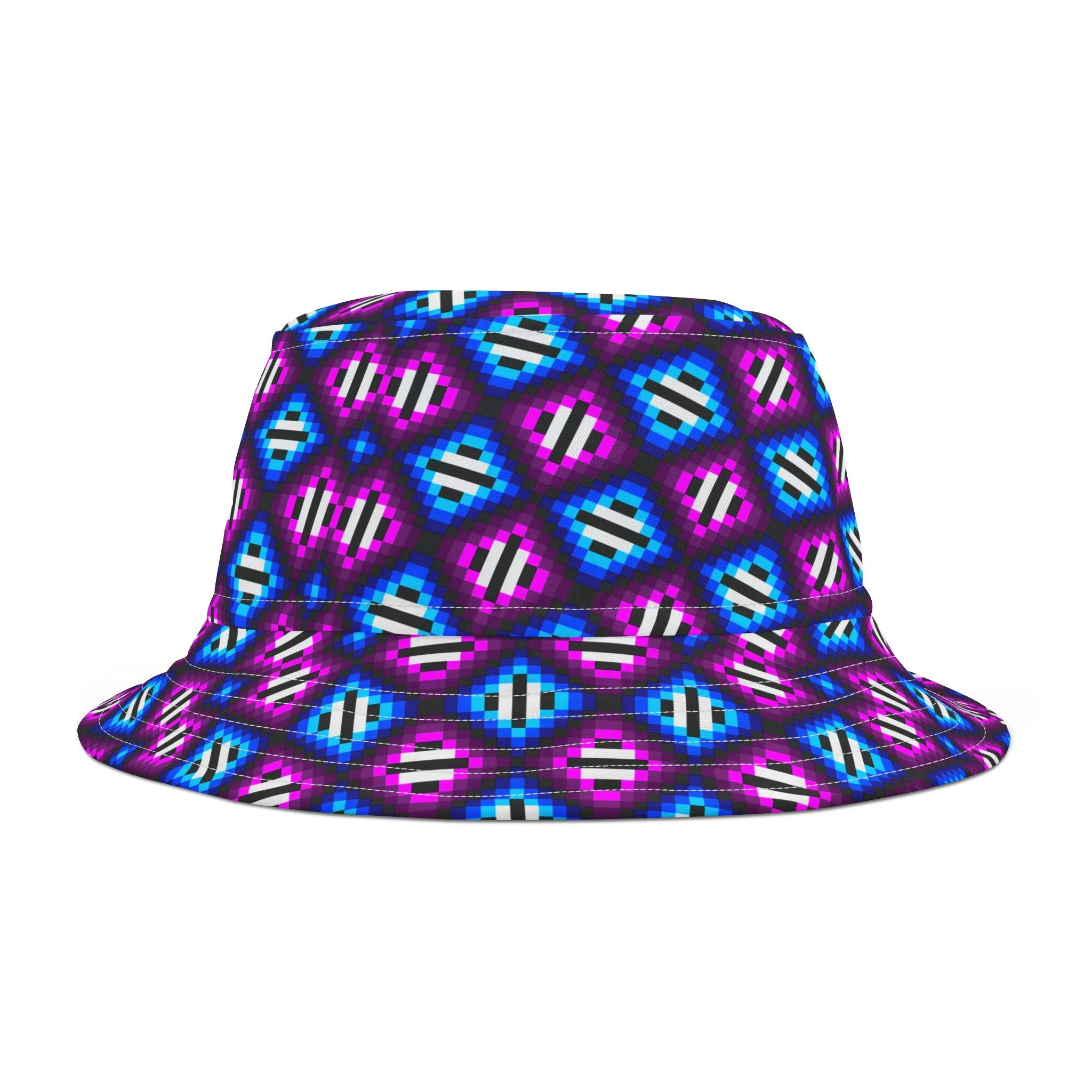 Purple  & Blue TrianglesBucket Hat (AOP)