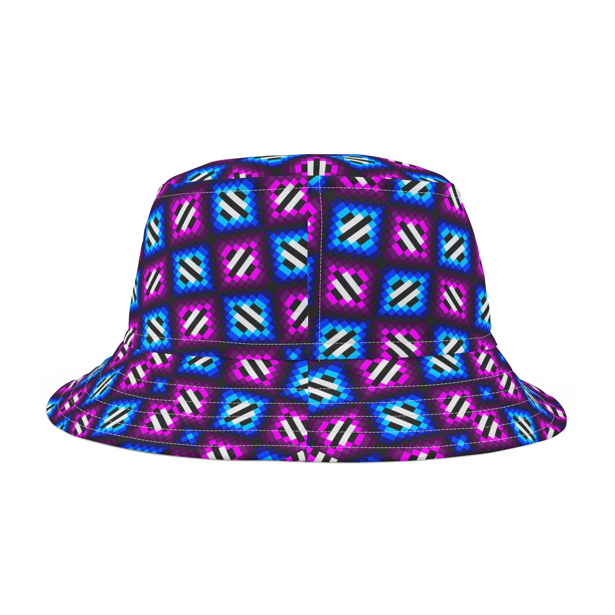 Purple  & Blue TrianglesBucket Hat (AOP)
