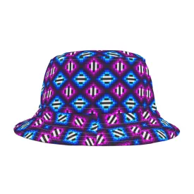Purple  & Blue TrianglesBucket Hat (AOP)