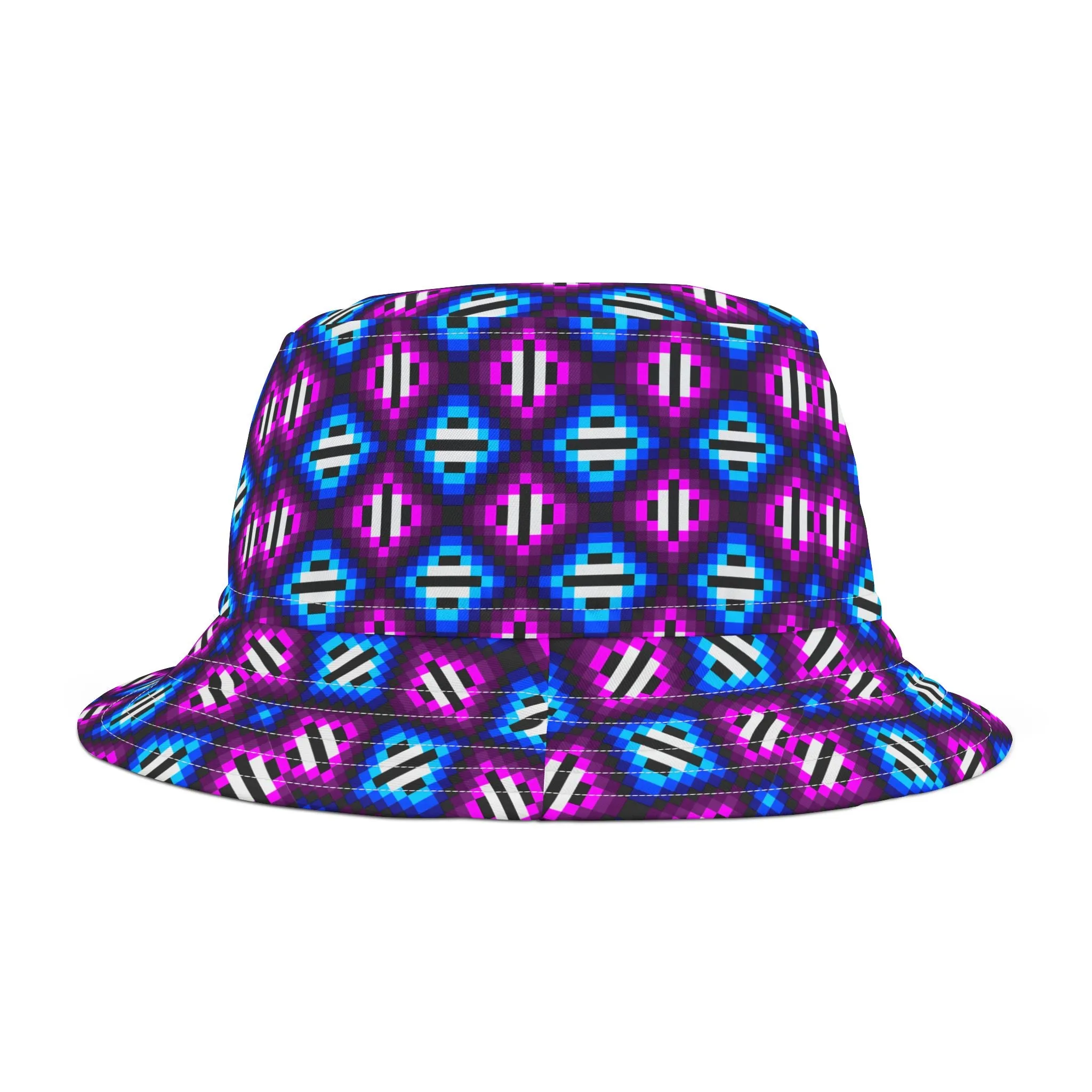 Purple  & Blue TrianglesBucket Hat (AOP)