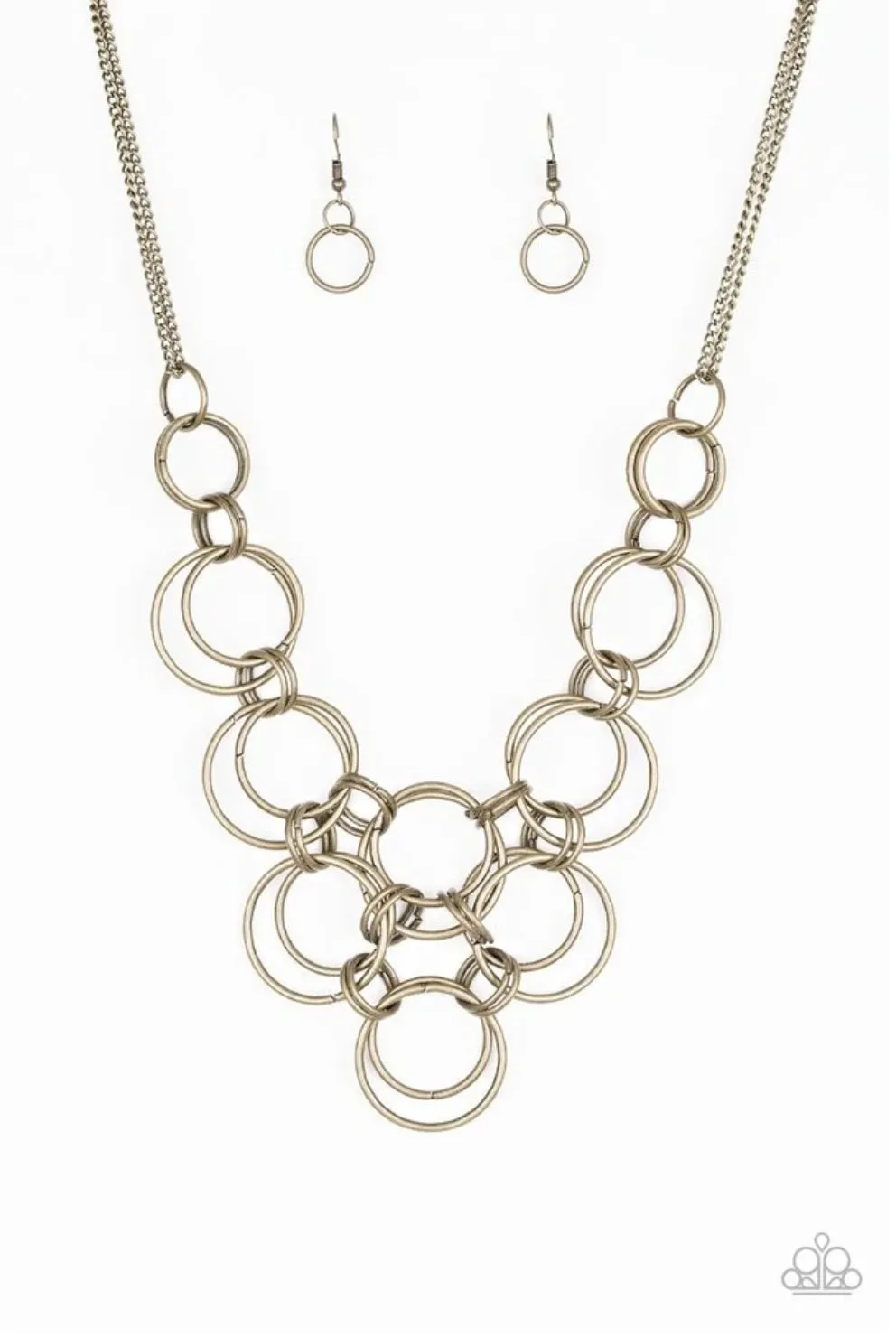 Ringing Off The Hook - Brass Paparazzi Necklace - Paparazzi Accessories