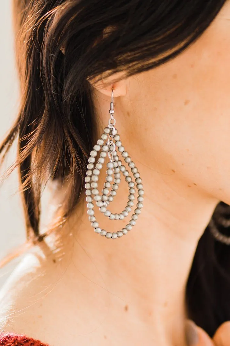 Silver Three Tiered Earring