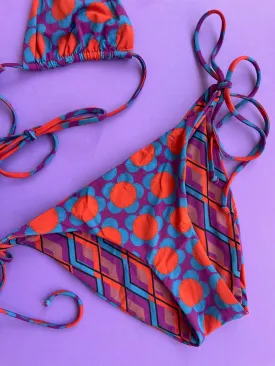 Siyu: Arles Reversible Tie Side Bikini Bottom - Orange Multi