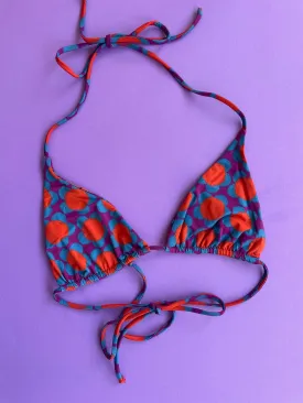 Siyu: Arles Reversible Triangle Bikini Top - Orange Multi