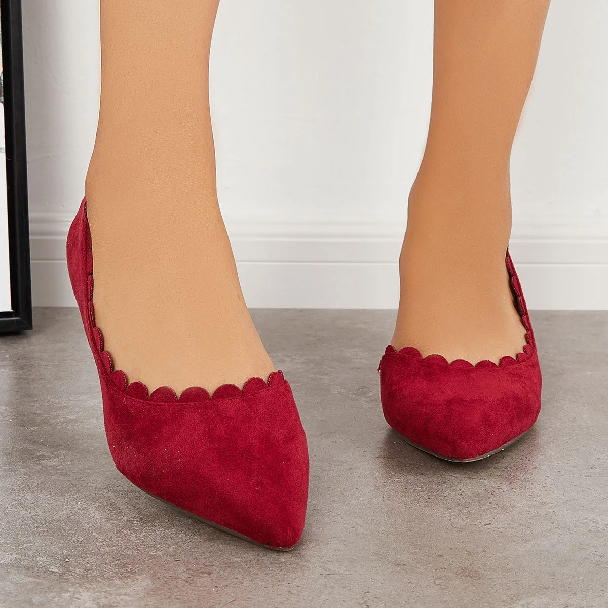 Sohiwoo woman formal Pointed Toe Low Kitten Heel Pumps Dress Shoes