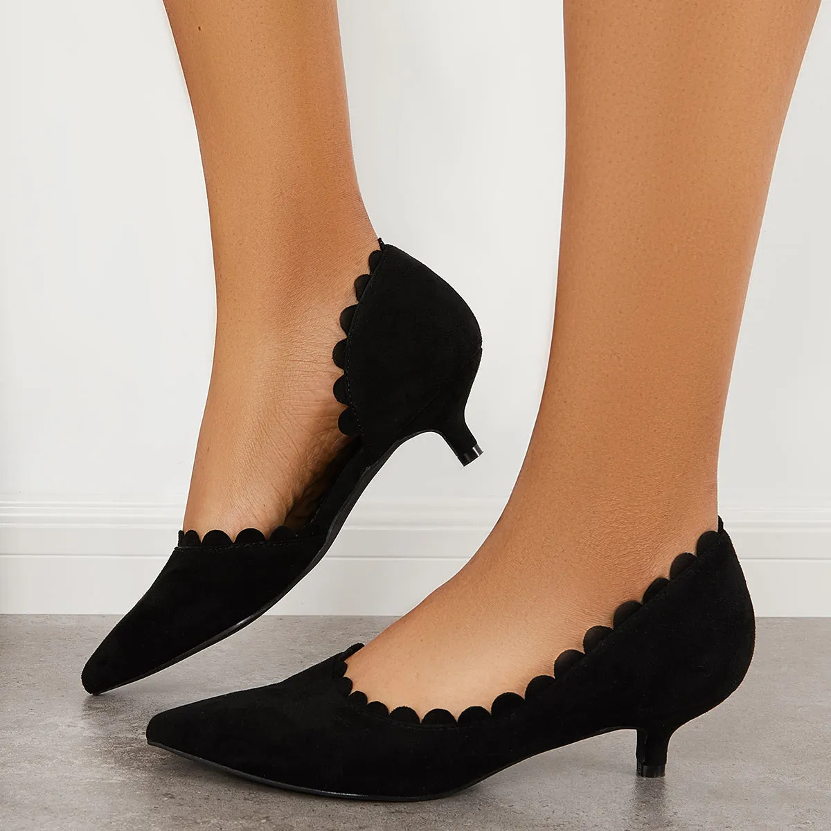 Sohiwoo woman formal Pointed Toe Low Kitten Heel Pumps Dress Shoes