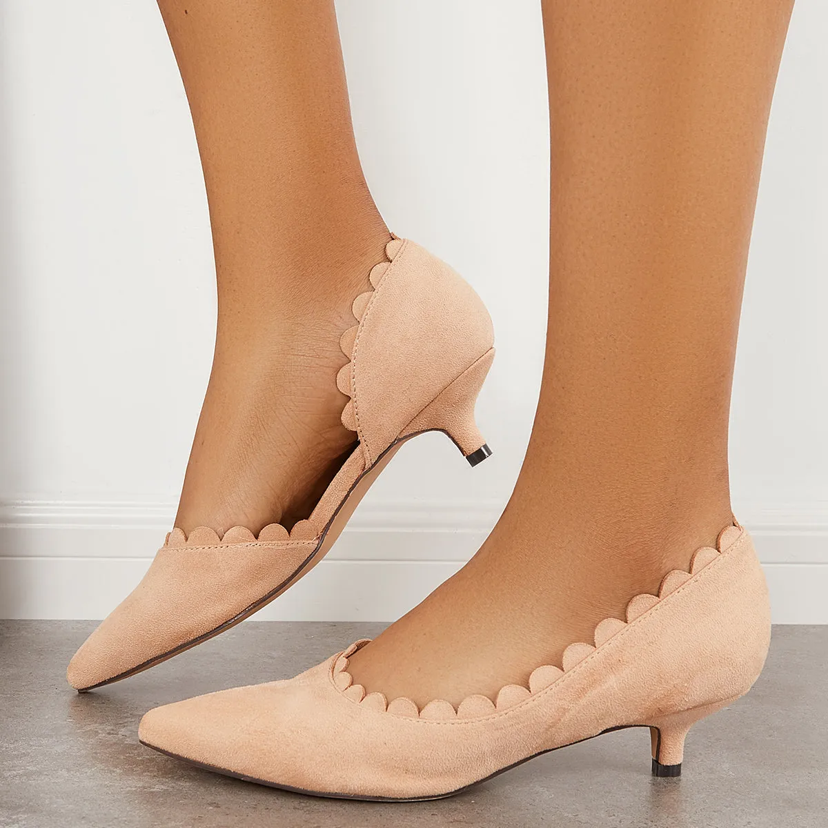 Sohiwoo woman formal Pointed Toe Low Kitten Heel Pumps Dress Shoes