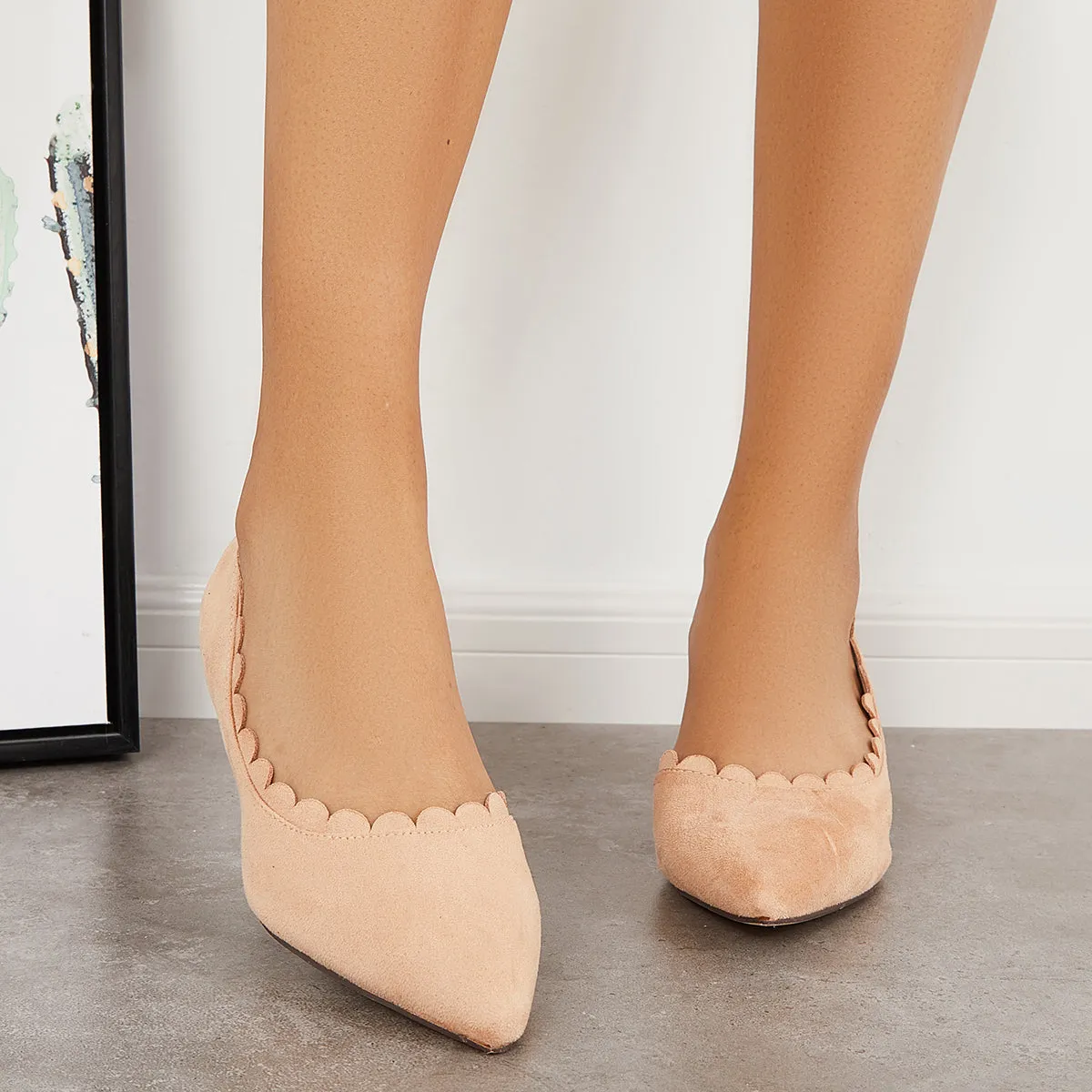 Sohiwoo woman formal Pointed Toe Low Kitten Heel Pumps Dress Shoes