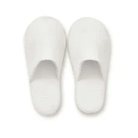 Spa Collection Waffle Slippers, White