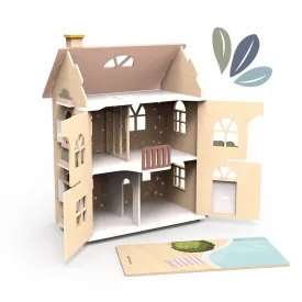 Speedy Monkey - Flower Cottage Dolls House with Starter Furniture Set