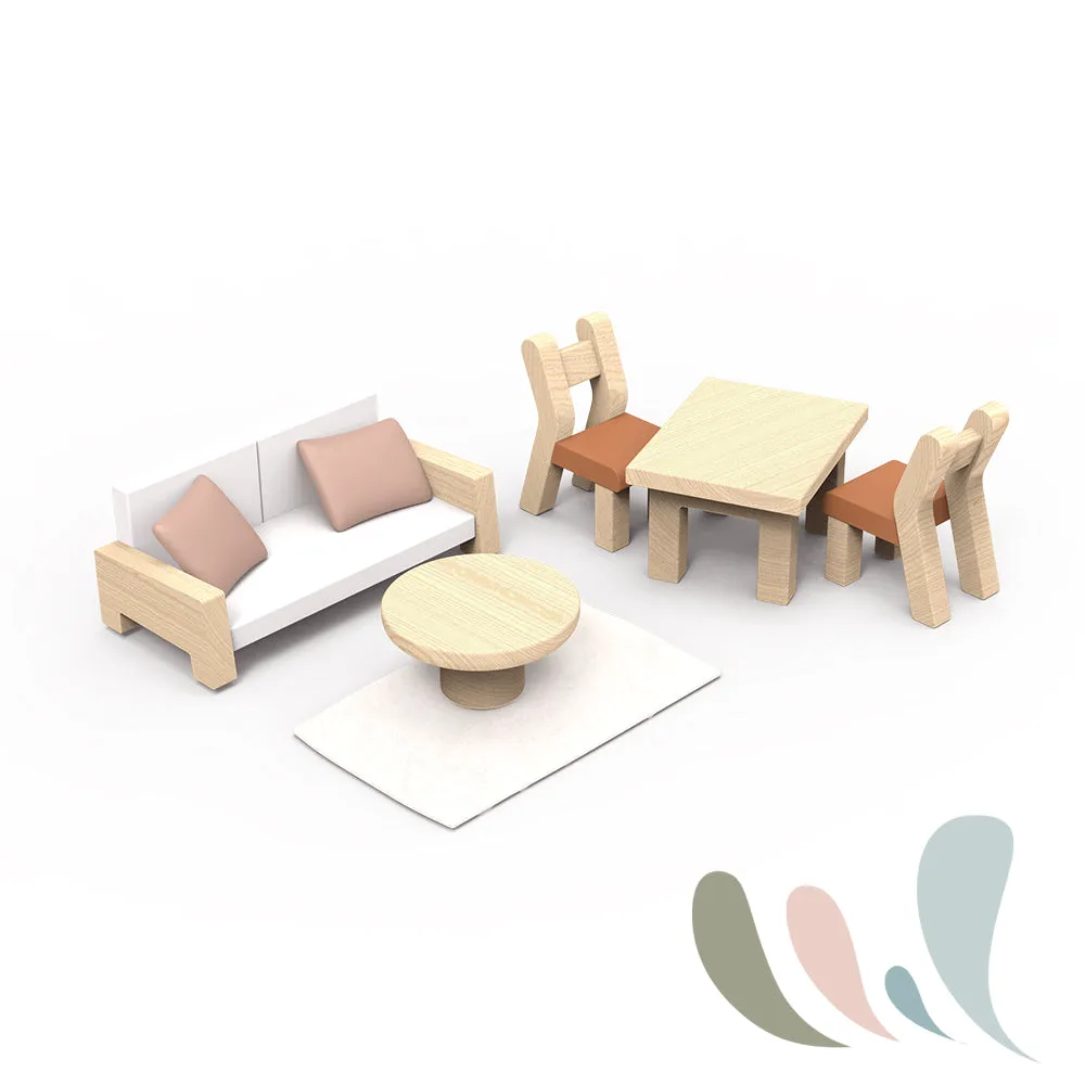 Speedy Monkey - Flower Cottage Dolls House with Starter Furniture Set