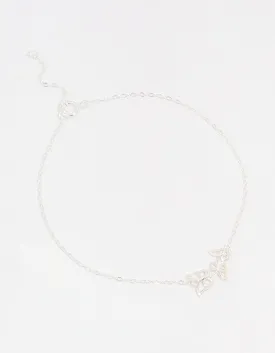 Sterling Silver Butterfly Chain Bracelet
