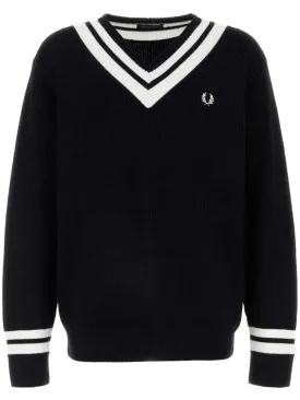 stripe-trim jumper
