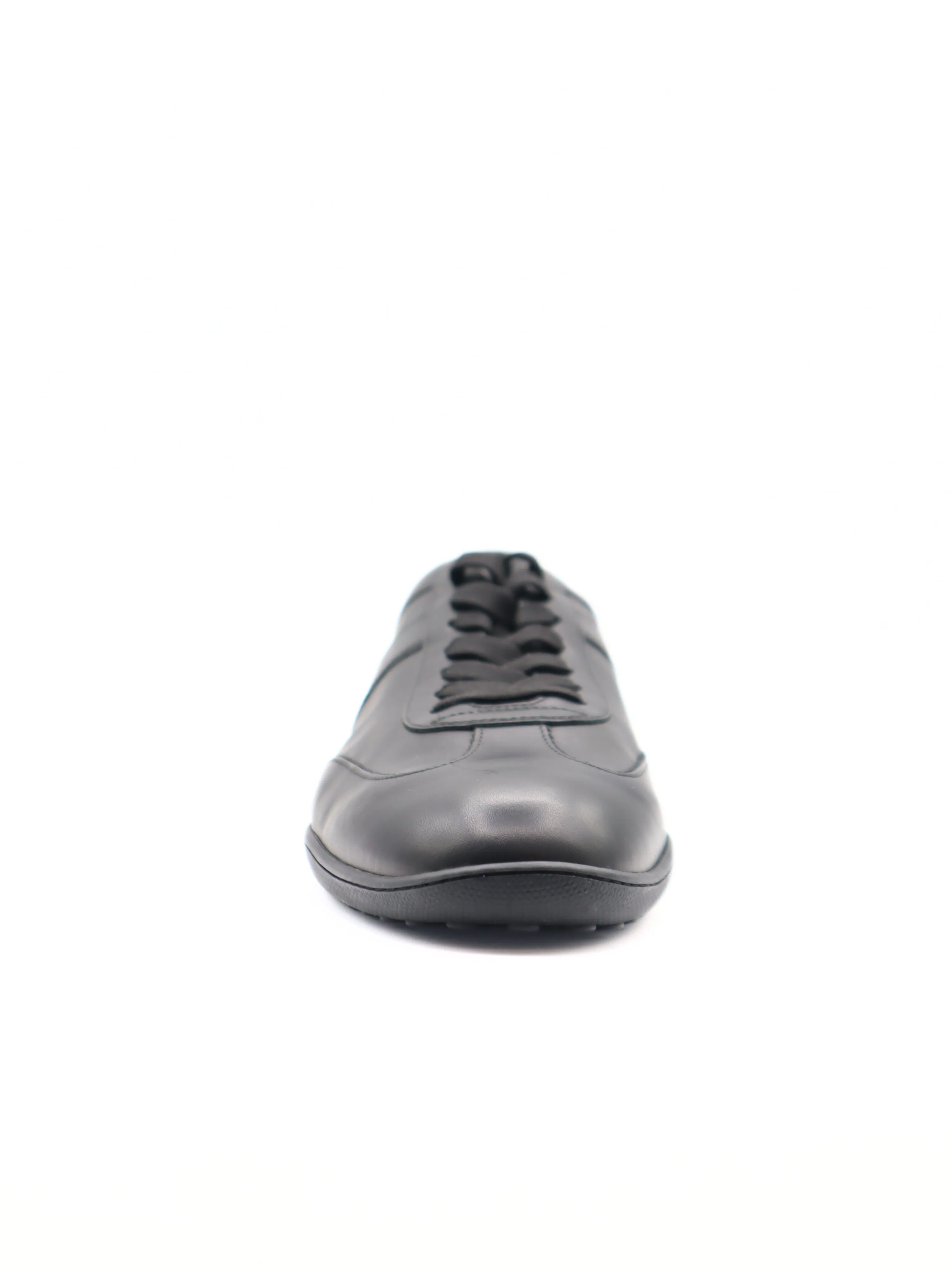 Tods Mens Black Leather Lace Up Sneaker Shoe