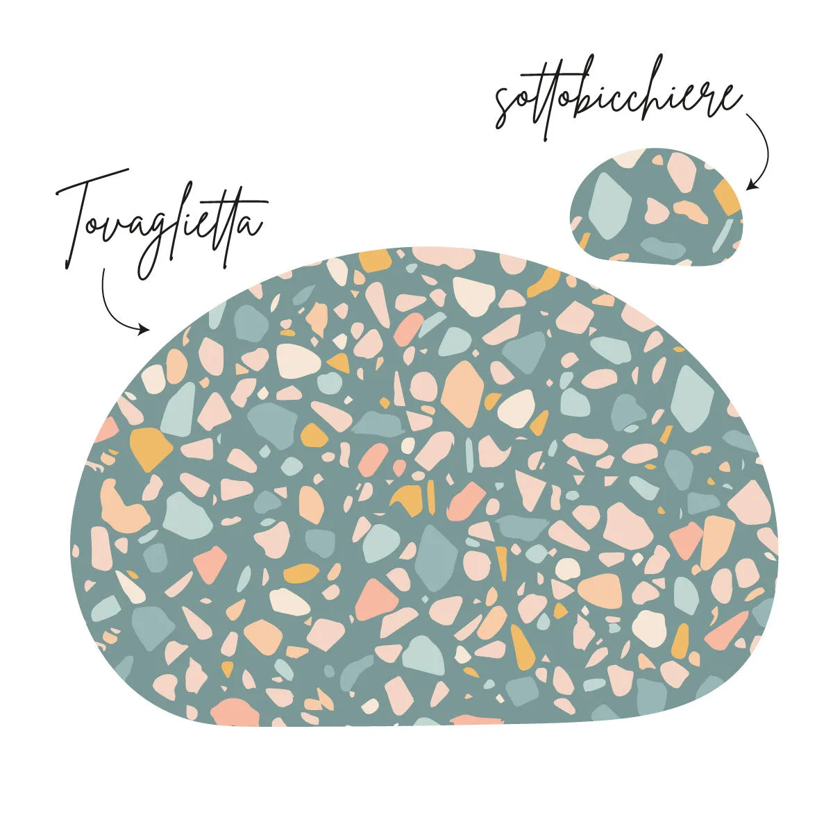 Tovaglietta Americana Personalizzata Colorful Terrazzo - Teal