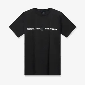 Wade Mirrored Logo Seersucker T-Shirt - Black