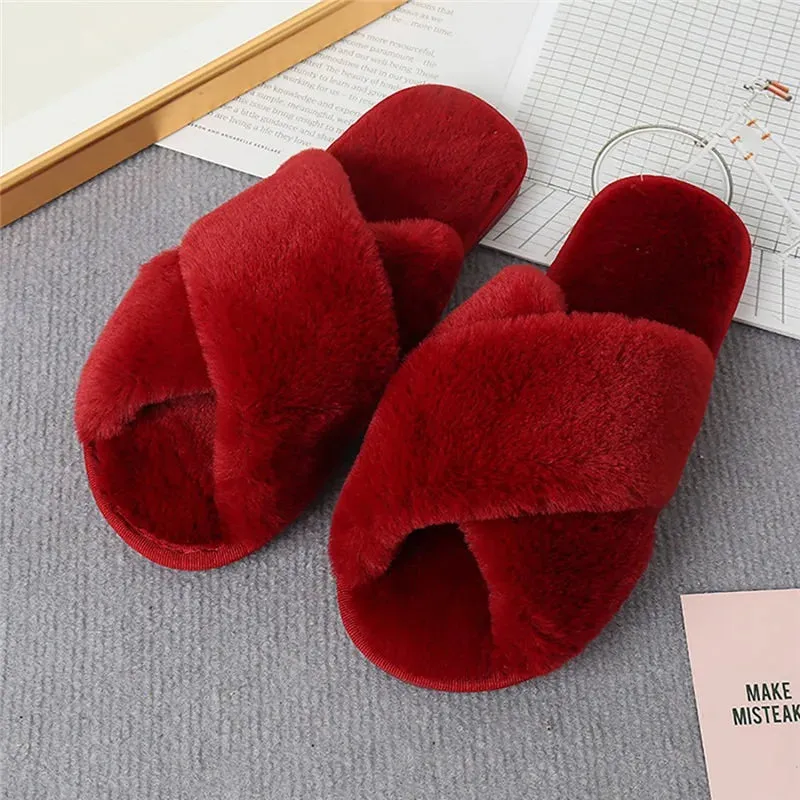 Winter Casual Fluffy Soft Warm Slippers